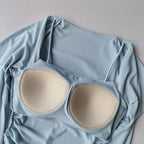 Mesh-Splice Slim Fit Yoga Top THRIXINE