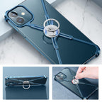 Luxury Phone Case For iPhone 12 Pro Metal Frame Shape Shockproof Cover Bumper Back Cool Case Aluminum Metal X-Frame Support Bumpers Compatible iPhone Stevvex