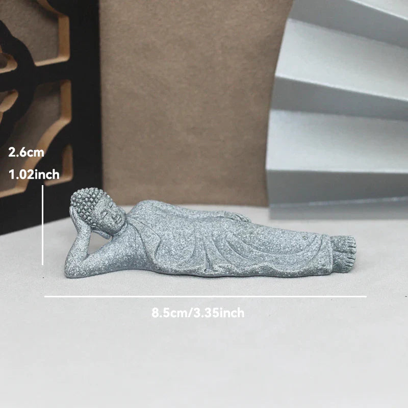 Buddha Stone Statue Little Buddhist Monks Tibetan Buddhism Figurines Zen Garden Ornament Meditation Home Aquarium Decoration Lootquake LLC