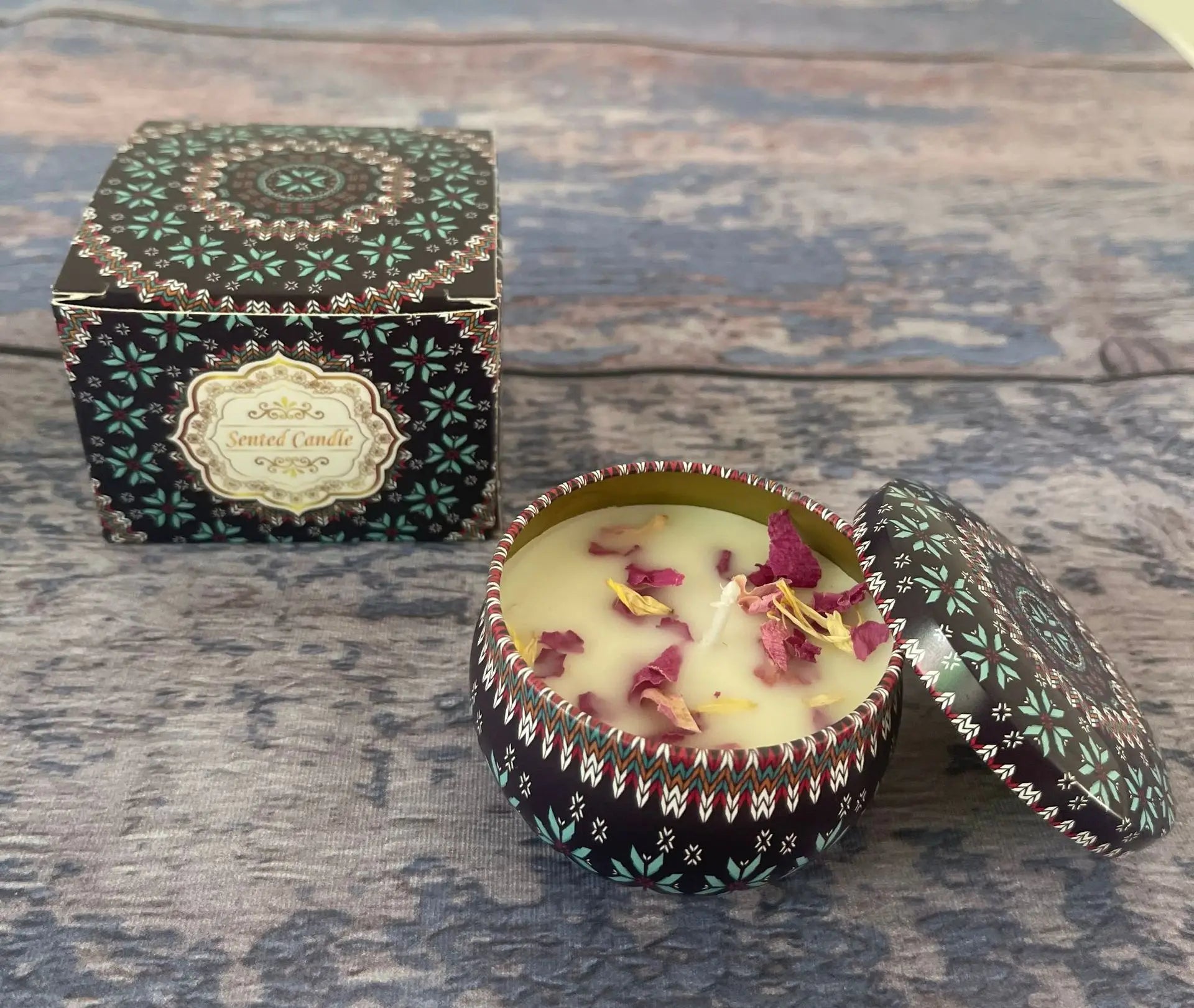Soybean wax dried flower scented candle? Wedding companion gift birthday gift floral fragrance incense candle Lootquake LLC