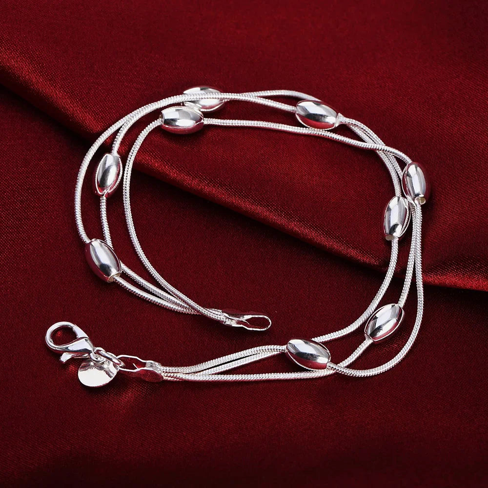 Fashion charm 925 Sterling Silver Bracelet for man woman Twisted rope chain fine jewelry Wedding party Christmas gift Lootquake LLC
