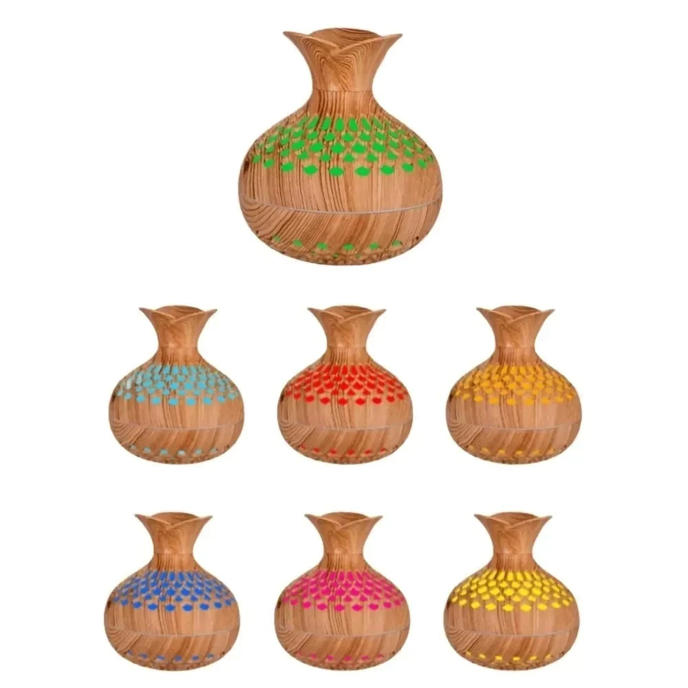 USB Hollow Wood Grain Humidifier Aroma Diffuser Atomizer Household Humidifier Hydrating Instrument Desktop Humidifier Lootquake LLC