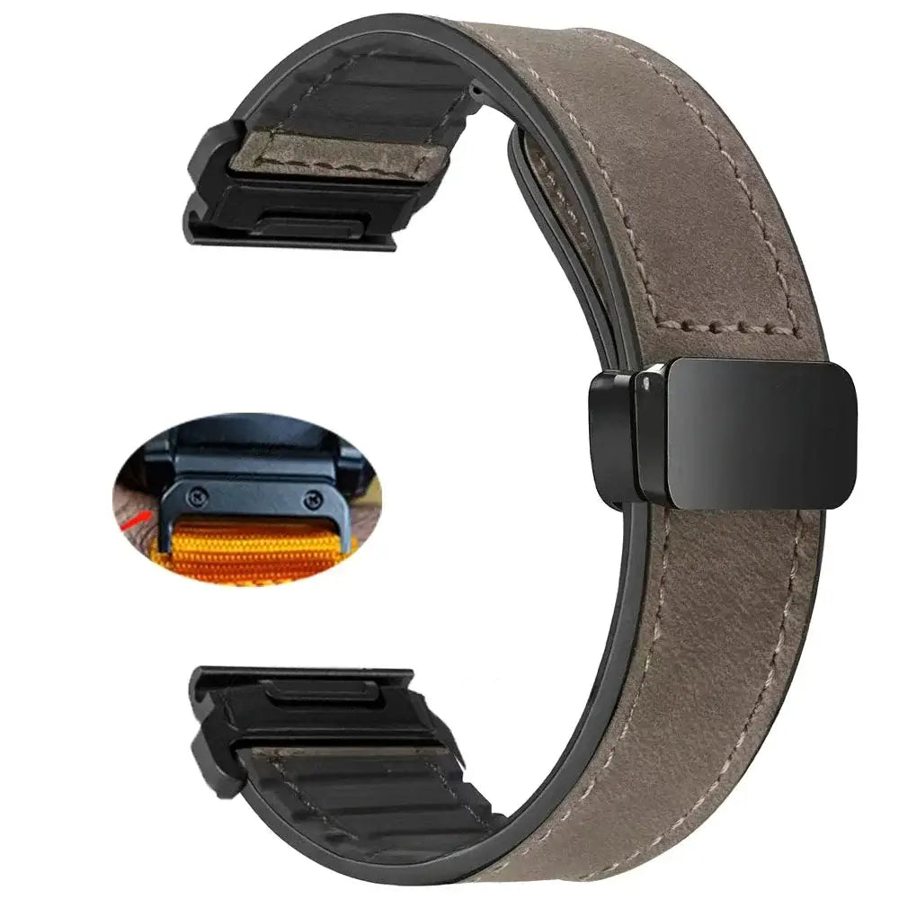 Garmin Soft Leather Band - Magnetic Buckle QuickFit Design - SJB-DIAMOND ELITES