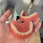 Silicone Full Dentures Natural Upper Lower False Tooth Set Portable Comfort Braces Oral Care for Men Women