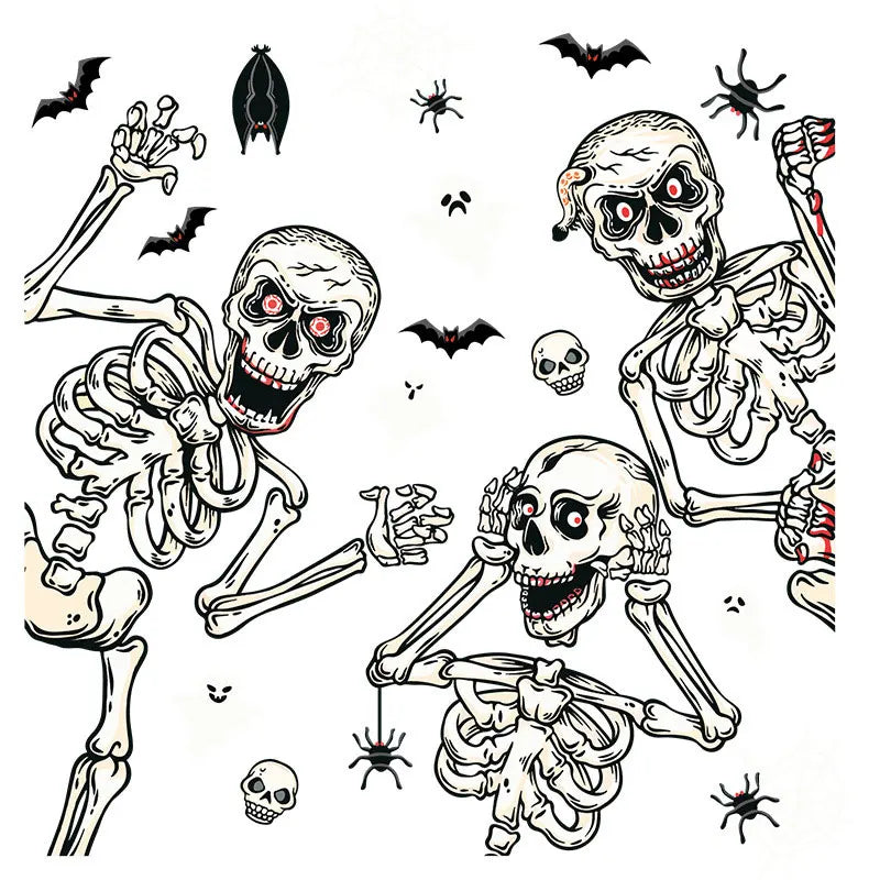 Halloween Party Scene Atmosphere Decoration Wall Window Stickers Cartoon Pumpkin Witch Halloween Home Haunted House Decoration Lootquake LLC