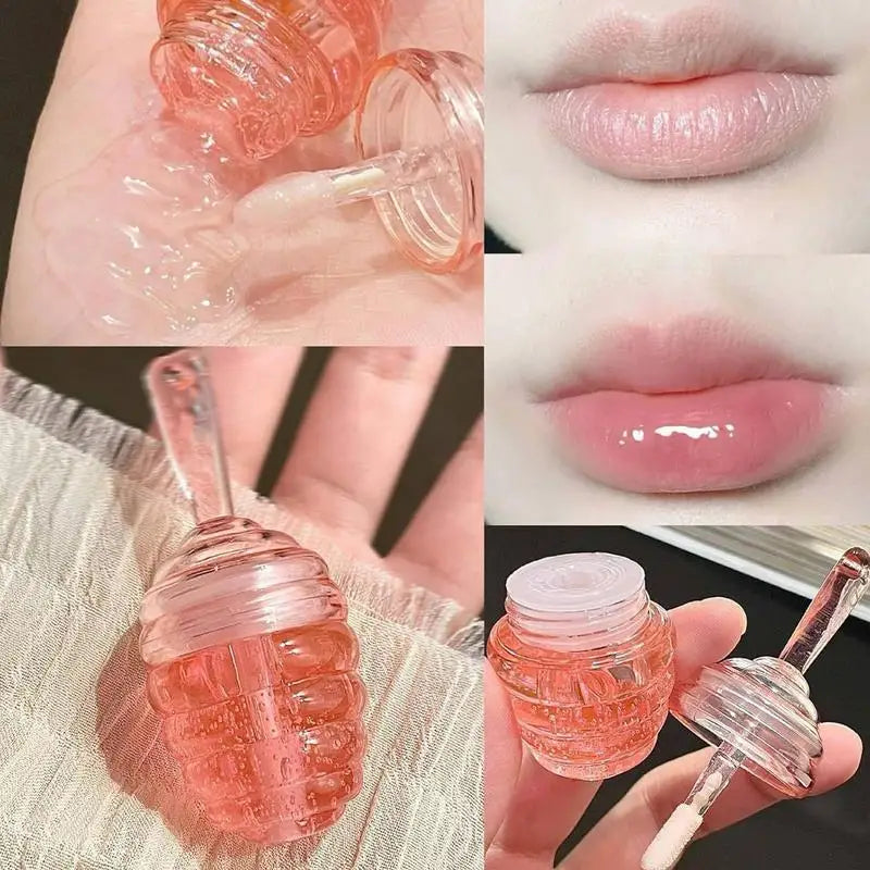 Lovely Honey Pot Lip Oil Lip Gloss Lip Balm Hydrating Lip Balm For Lip Care Moisturizing Clear Lip Oil Liquid Lipstick Lootquake LLC