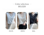 new woman clothing vest camis Tank top women's suit bottom lace lining 2024 summer new silk satin sleeveless top suspender vests