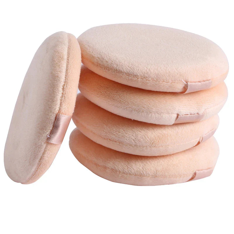 5PCS Pure Cotton Powder Puffs Soft Makeup Sponge Puffs for Setting Powder Blending Foundation Finishing Reusable Cosmetic Set