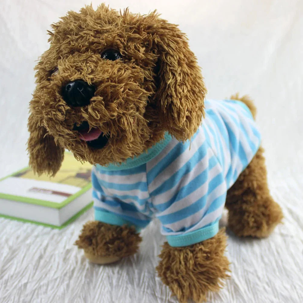 Stripe Spring Dog T-shirt Soft Small Medium Dog Puppy Clothing Shirt Vest Printed Pet Dog Puppy Vest T-shirt Dog Cloth Pi-Mart