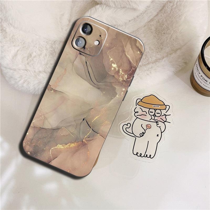 Luxury Marble Texture Phone Case For iPhone X XR XS 7 8 6S 6 5 Plus Silicone Anti Fall Back Cover Ultra Thin Soft Silicone Protective Shockproof and Scratch Resistant with Cute Design Pattern Case Stevvex