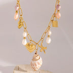 Zora Conch Charm Necklace | Bohemian Beach Jewelry -femstylo