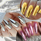LILYCUTE 7ML Super Bright Gold Metallic Nail Polish No Need Lamp Quick Dry French Style Glass Bottle Manicure Nail Art Varnish Lootquake LLC