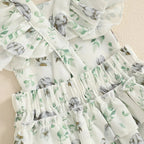 Toddler Girls 3Pcs Spring Outfits Floral Ruffle Sleeveless Romper Shorts Headband Set Baby Clothes Easter Costume Lootquake LLC