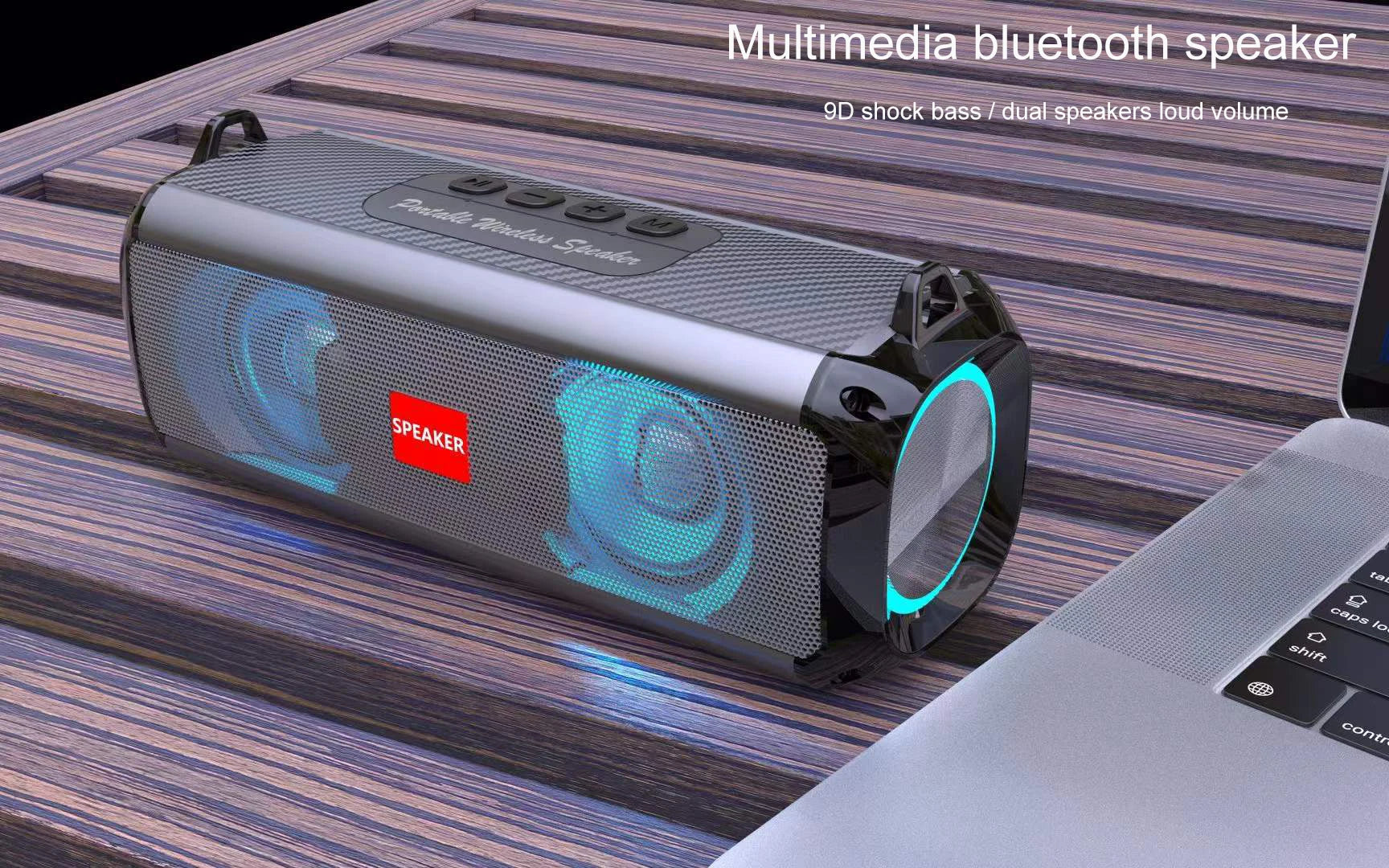 Portable Bluetooth Speaker with Hi Res Audio Extended Bass and Treble Wireless HiFi High Quality Super Volume Speakers Lootquake LLC