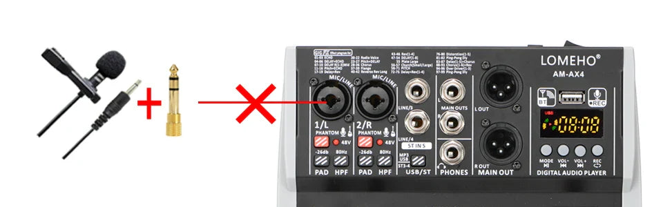 99 DSP Effects Mixing Console Podcast Mini 4/6 Channels Sound Audio Mixer Individual 48V Bluetooth USB PC Play Record AM-AX4/6 Lootquake LLC