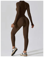 Yoga Jumpsuit Long Sleeved Zipper Rompers THRIXINE