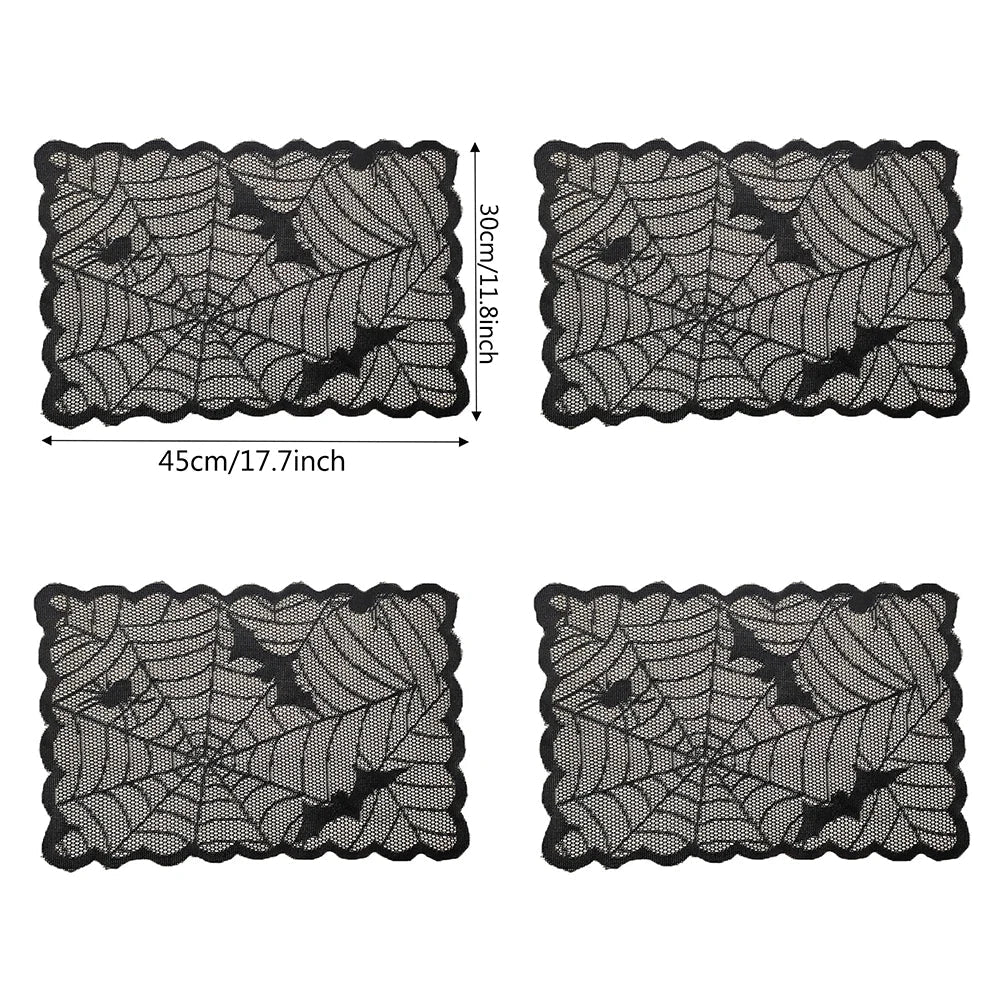 Halloween Decorations Set Spider Web Table Runner Fireplace Scarf Cover Tablecloth 3D Bats Wall Stickers Halloween Party Decor Lootquake LLC