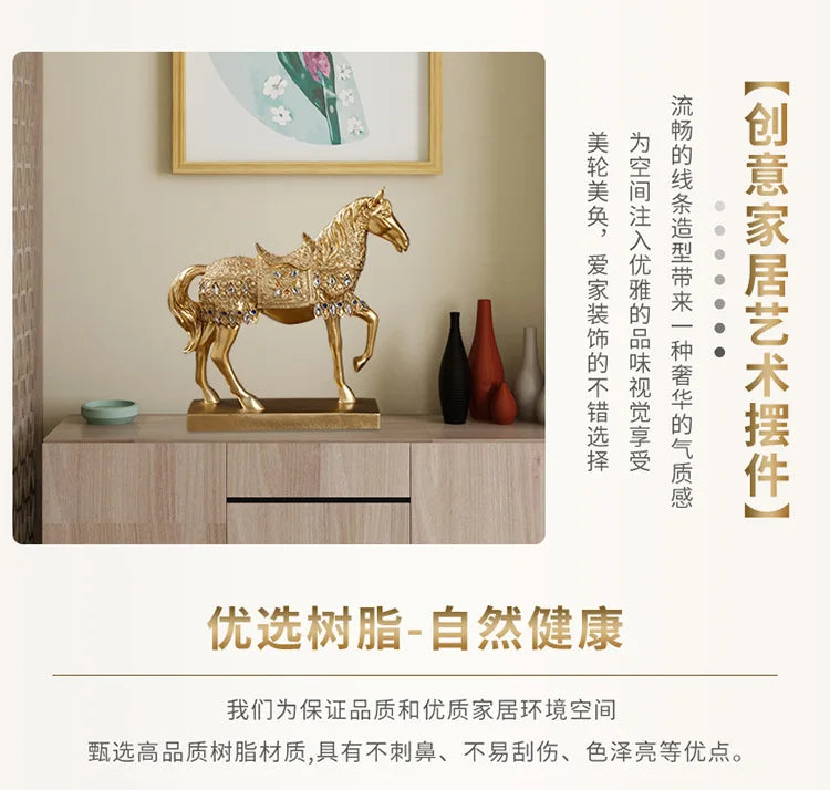 Resin Horse Sculpture, Animal Statue, European Style, Souvenir Gift, Living Room, Office, Study, Desktop Decoration, Gifts
