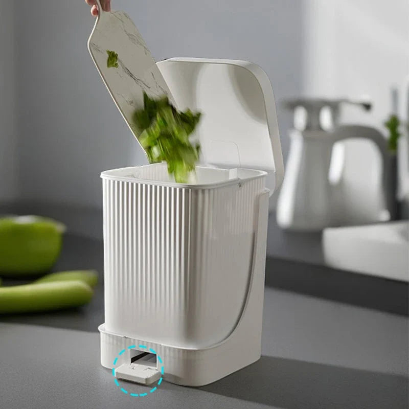Separating 10L Waste Bins Storage Wastepaper Basket Living Room with Cover Household Foot Type Kitchen Large Capacity Trash Can Lootquake LLC