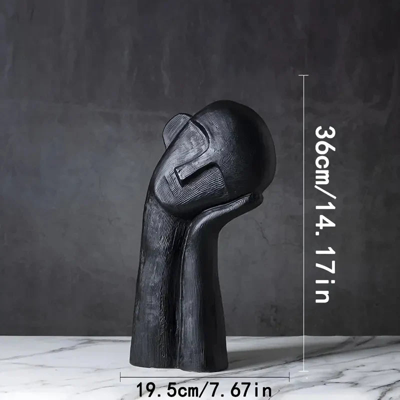 Scandinavian Abstract Contemplation Thinker Portrait Sculpture Decorative Art High End Light Luxury Home Soft Decoration Lootquake LLC