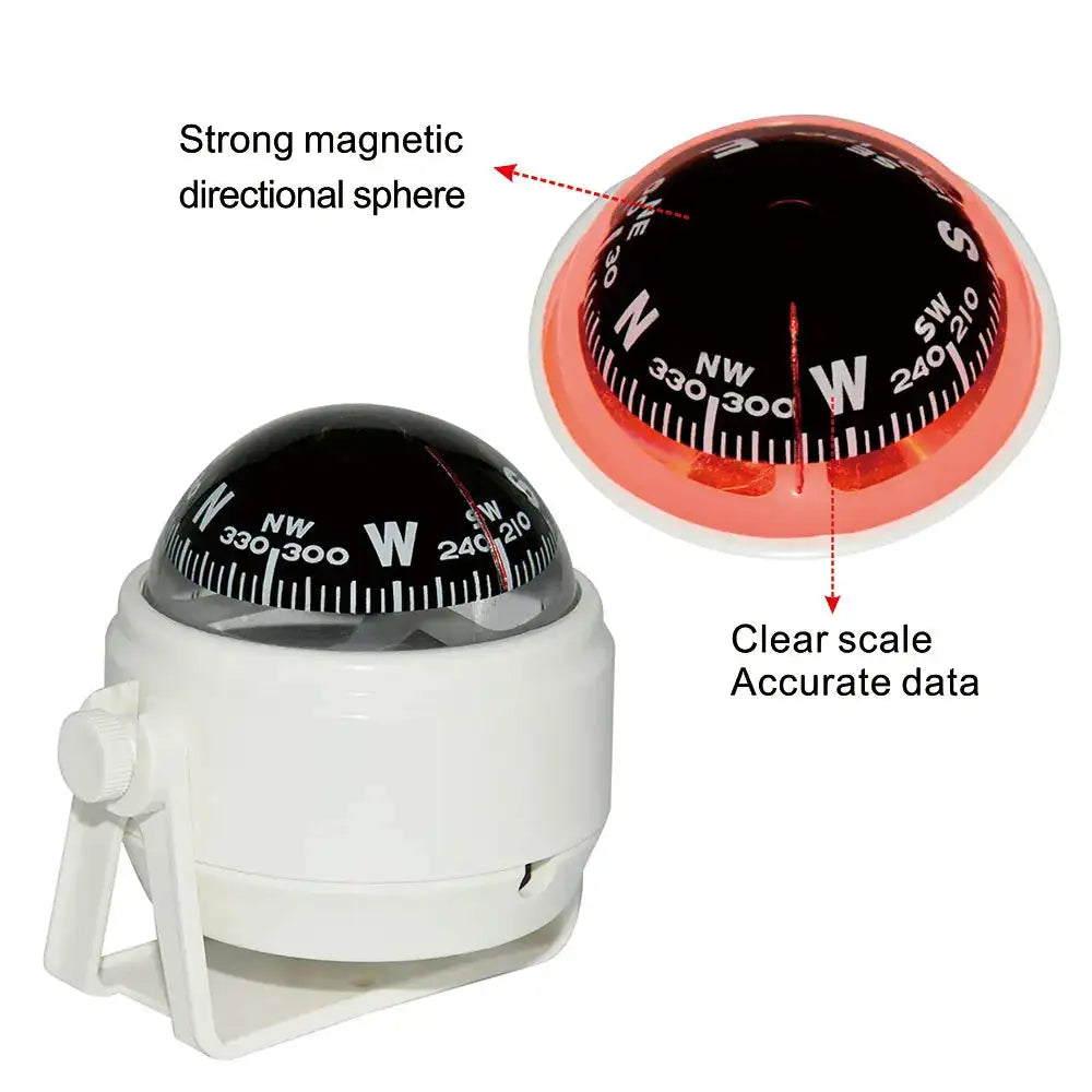 Navigation Car Compass For Marine Car Boat Pivoting Electronic LED Light Guide Ball Vehicle Navigation Tool Compass Accessories