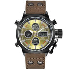 1pc / lot Men Genuine XINEW Brand Designer Watches Students Fashion Leather Band Alarm Stopwatch Electronic Watch Montre Homme