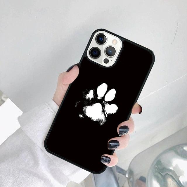 Dog Foot Print Colorful Pattern Phone Case For Iphone 14 Se 2020 Xr Xs 11 12 13 Mini Pro Max 6 7 8 Plus  Ultra Designer Printed Hard Back Case Stevvex