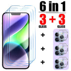 6in1 Tempered Glass for iPhone 11 12 13 14 Pro XR XS Max Camera Screen Protector for iPhone 12 Pro Max Mini 7 8 6 6S Plus Glass 9H Anti Scratch Shatterproof Ultra Clear Screen Protector Stevvex