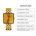 MISSFOX Brand Wristwatch Minimalist Fashion Quartz Watches Classic Design Square Dial Waterproof Stainless Steel Watch For Gift
