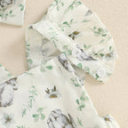 Toddler Girls 3Pcs Spring Outfits Floral Ruffle Sleeveless Romper Shorts Headband Set Baby Clothes Easter Costume Lootquake LLC