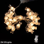 2M 20LED Easter Rabbit String Light Carrot Chick Eggs Fairy Light Garland Happy Easter Party Decoration For Home Kids Gift 2025 Lootquake LLC
