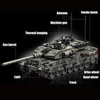 Military WW2 MOC Leopard 2A7 Army Main Battle Tank Soldiers Building Blocks Bricks M1 T90M Tank Set For Children Boys Gifts Lootquake LLC