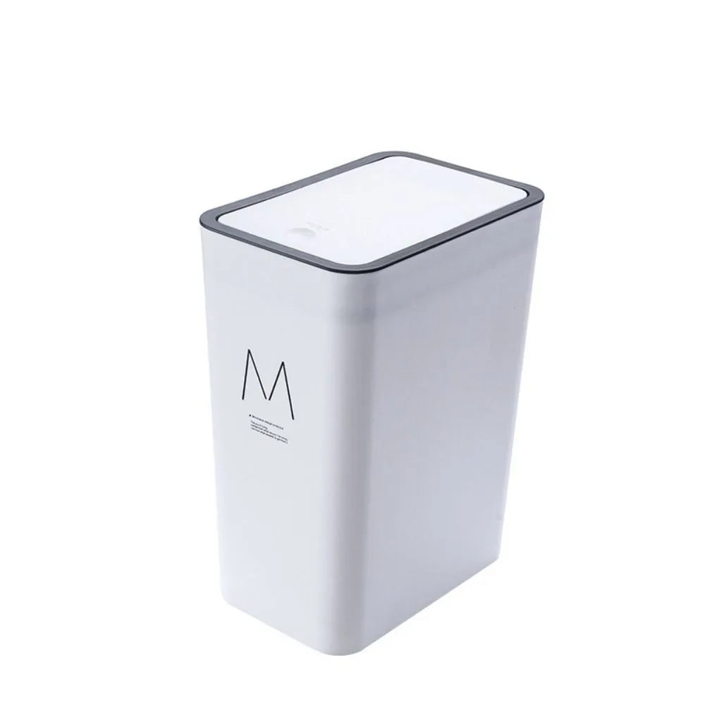 15/10L Bathroom Kitchen Trash Can with Lid Press-type Waste Bins Living Room Toilet Nordic Rectangular Garbage Bin Wastebaskets Lootquake LLC