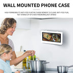White Phone Holder Waterproof Phone Case Bathroom Shower Phone Holder Stand Box Wall Mounted Shower Case Bracket Full Body Waterproof Shockproof Phone Case Clear Protective Cover Case Stevvex