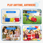 VEVOR Kids Play Tunnel Tent for Toddlers Collapsible Gift for Boy and Girl Play Tunnel Indoor and Outdoor Game Red/Yellow/Blue