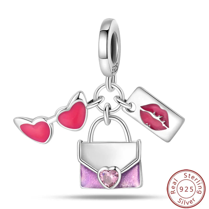 S925 Sterling Silver Princess Golf Hamster Camera Travel Three Piece Set Charms Beads 3mm DIY Fine Jewelry Making Lootquake LLC