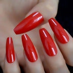 Milk White Long Ballerina Nails Glossry Shiny Pure Color Extra Long Acrylic Nail Tips gel Polish Cover 24 Lootquake LLC