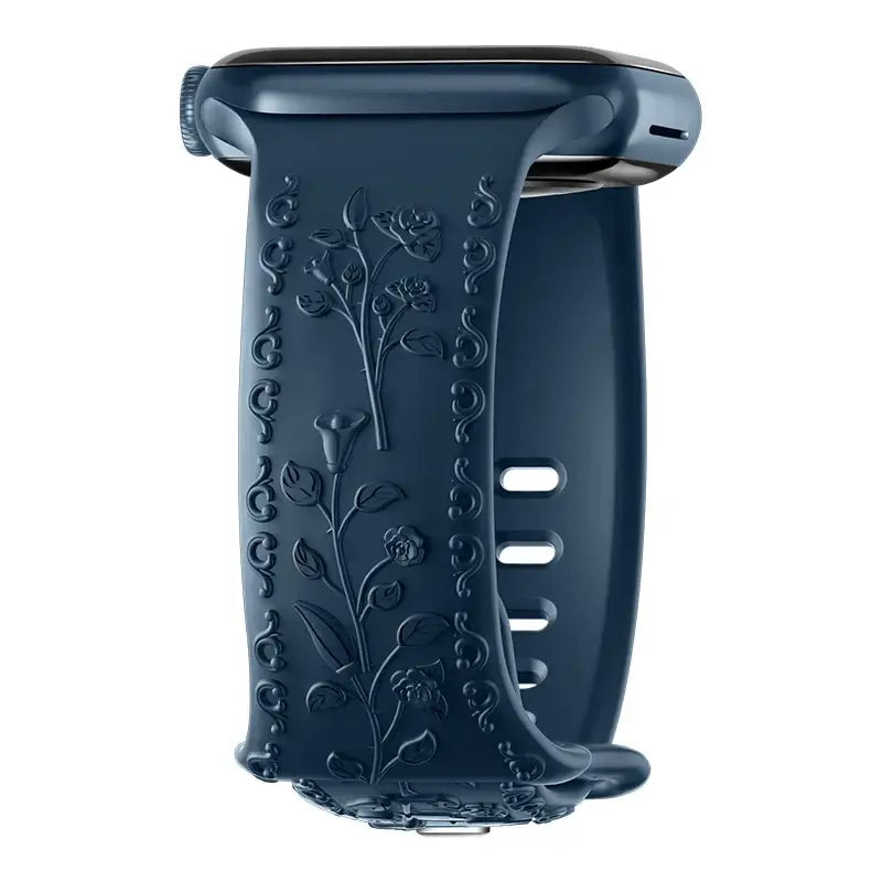 Apple Watch Silicone Band - Floral Engraved - Stylish Design - SJB-DIAMOND ELITES
