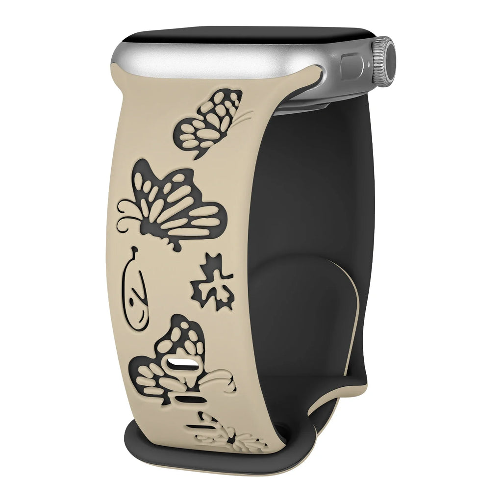 Apple Watch Engraved Silicone Strap - Comfortable Waterproof Band