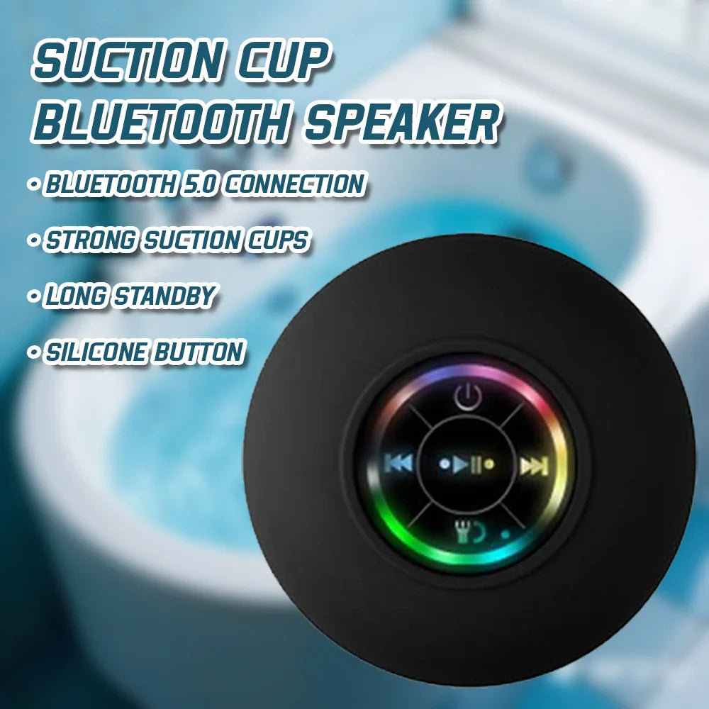 Waterproof Bluetooth Speaker with LED Lights Portable Wireless Shower Speaker with Suction Cup for Bathroom Outdoor Travel Lootquake LLC