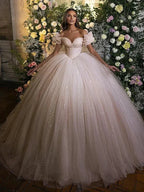 Smileven Princess Wedding Dress Corset Sweetheart Neck Ball Gowns Glitter Tulle Bride Dresses Robe De Mariee Wedding Gowns