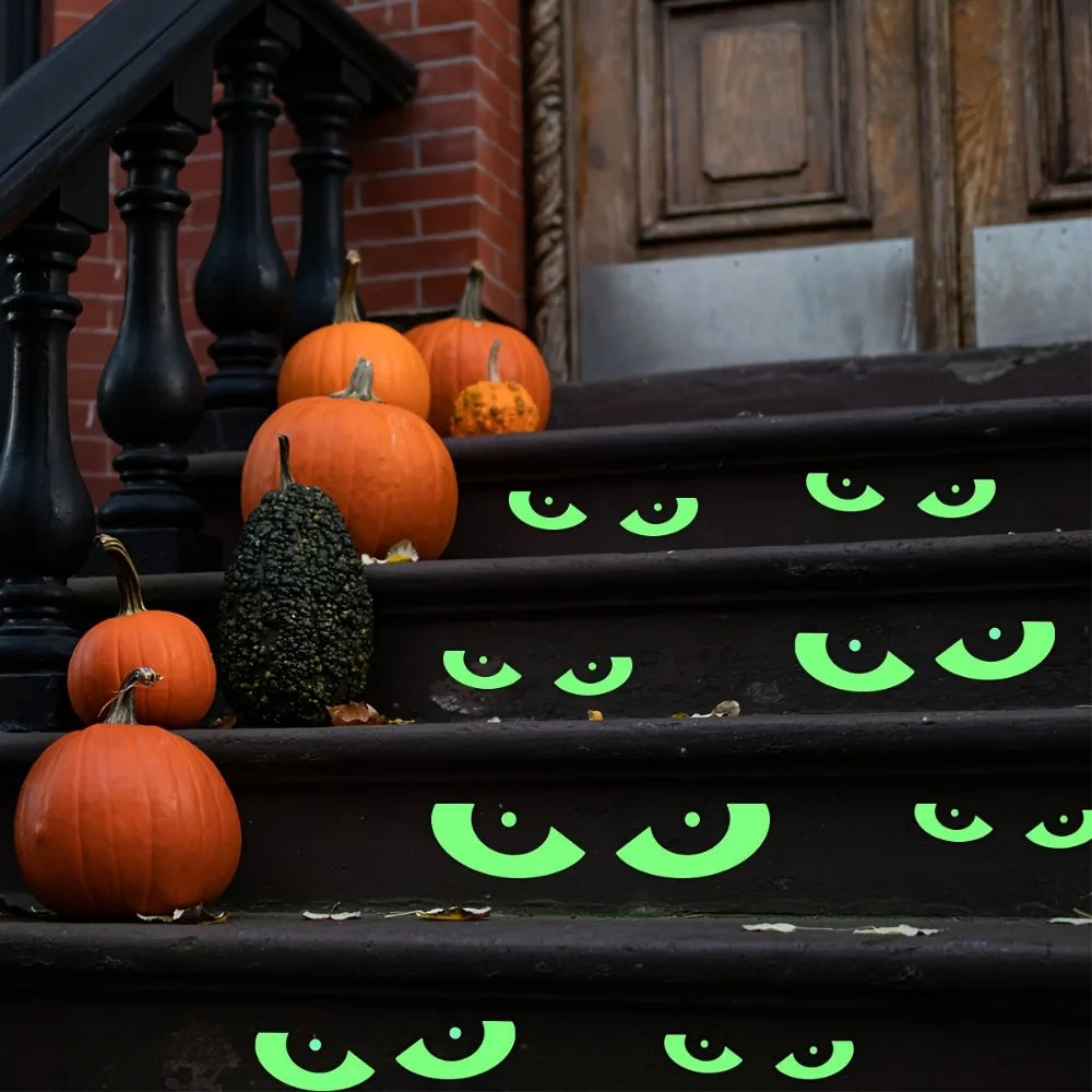 Halloween Luminous Wall Stickers Stickers Glow Dark Halloween Decor Creative Carved Fluorescent Festival Horror Home Decoration