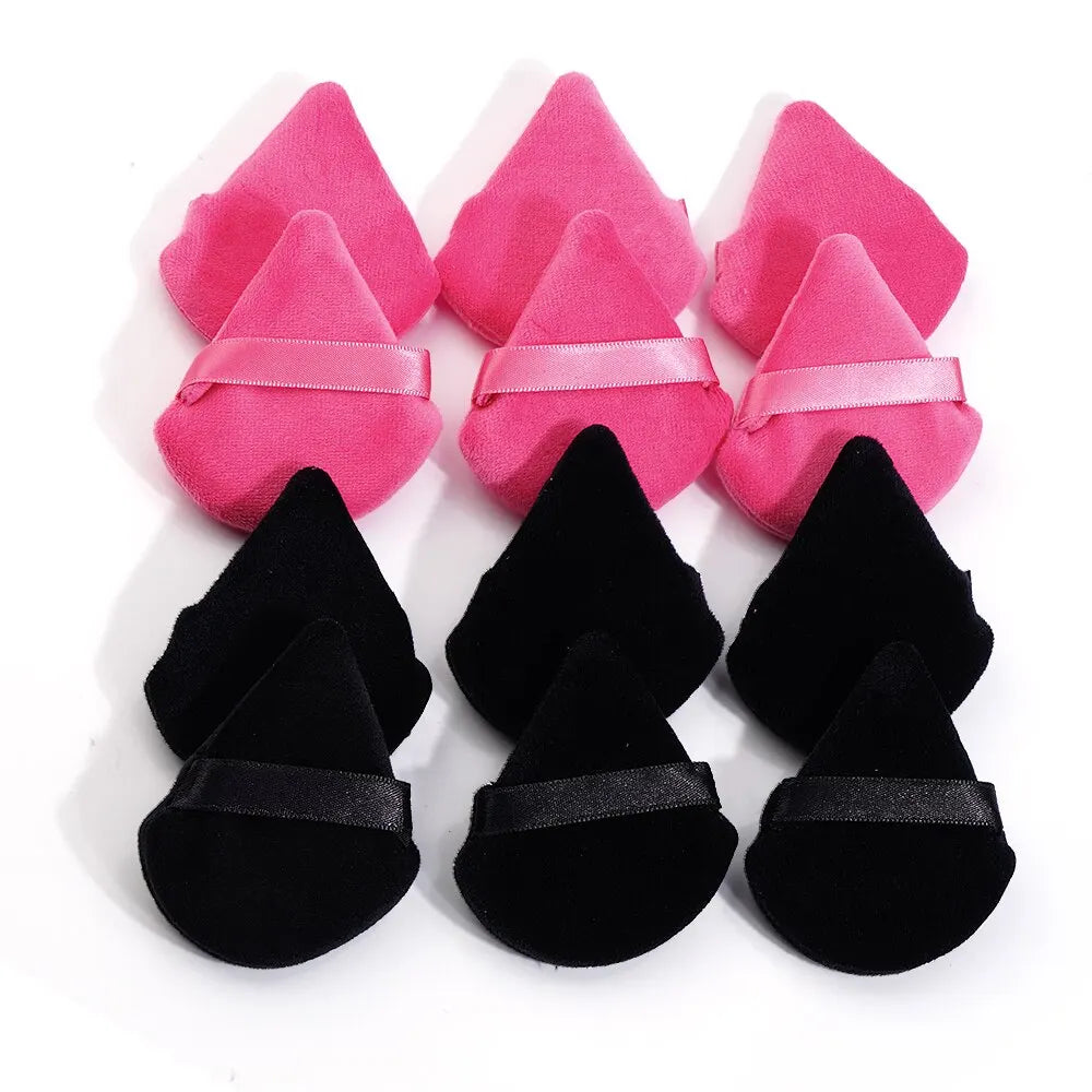 MAANGE 10/12 Pcs Triangle Powder Puff Wet Dry Use For Loose Powder Liquid Cosmetic Soft Plush Powder Puff Makeup Foundation Lootquake LLC