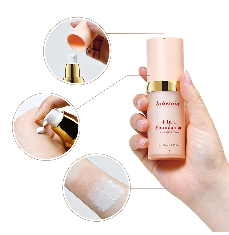White Liquid Foundation Color Changing Foundation High Coverage SPF30 Sunscreen Concealer CC Cream Korean Makeup Base Cosmetic Lootquake LLC