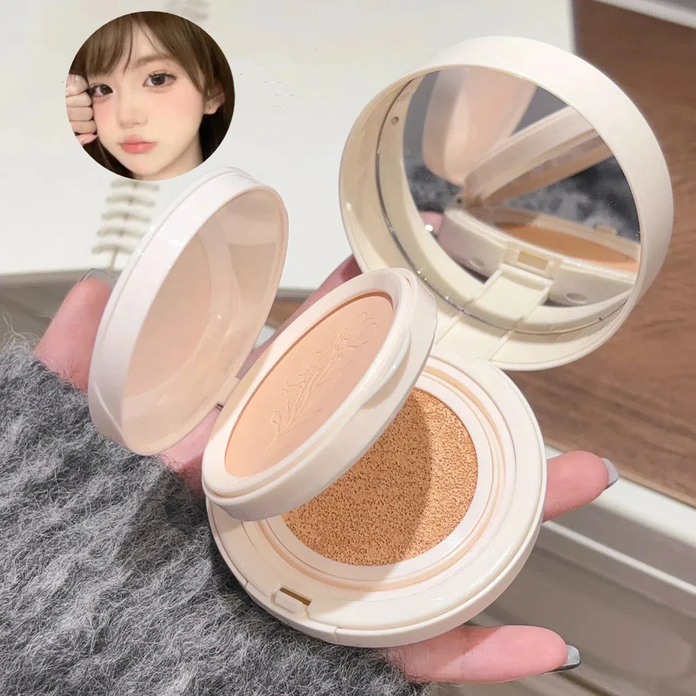 Matte Face Pressed Powder Oil Control Natural Full Coverage Moisturizing Whitening Foundation Cream Base Makeup 2 In 1 Cosmetic Lootquake LLC