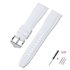 Motorola Moto Curved End Silicone Watch Band, Waterproof Rubber Strap