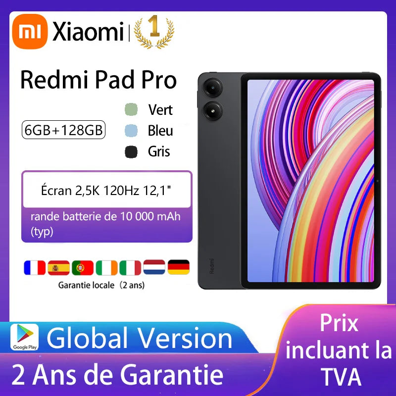 Xiaomi Redmi Pad Pro,12.1",120Hz,8 MP Camera,10000 mAh,33 W Charging,Four Speakers, Dolby Atmos Lootquake LLC