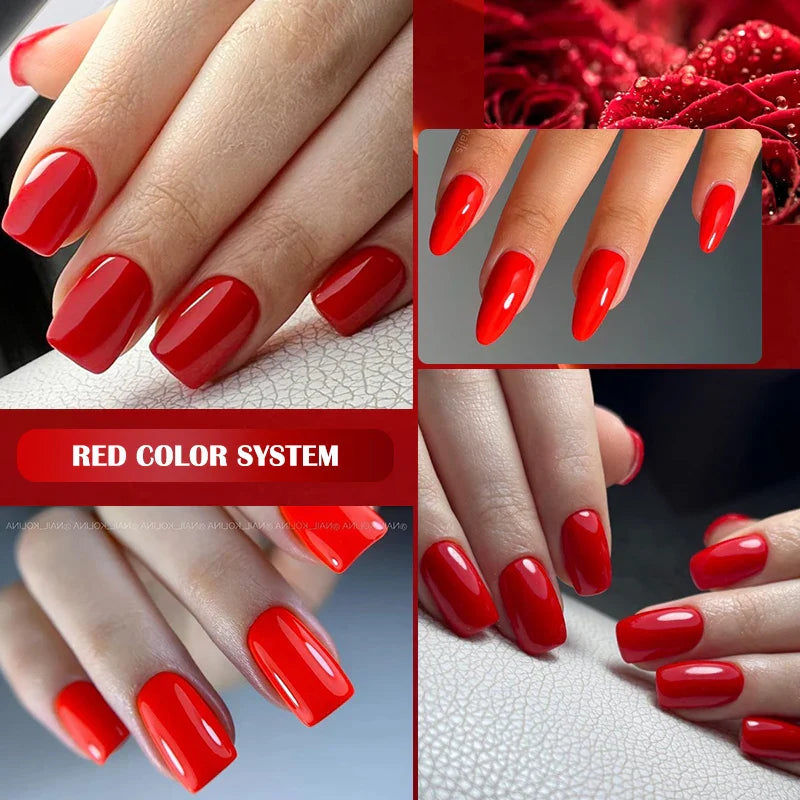 LILYCUTE 5Pcs/Set 7ML Red Brown Nail Gel DIY Nail Art Semi Permanent UV Gel Polish Long Lasting Design Manicure Kit Supplies Lootquake LLC