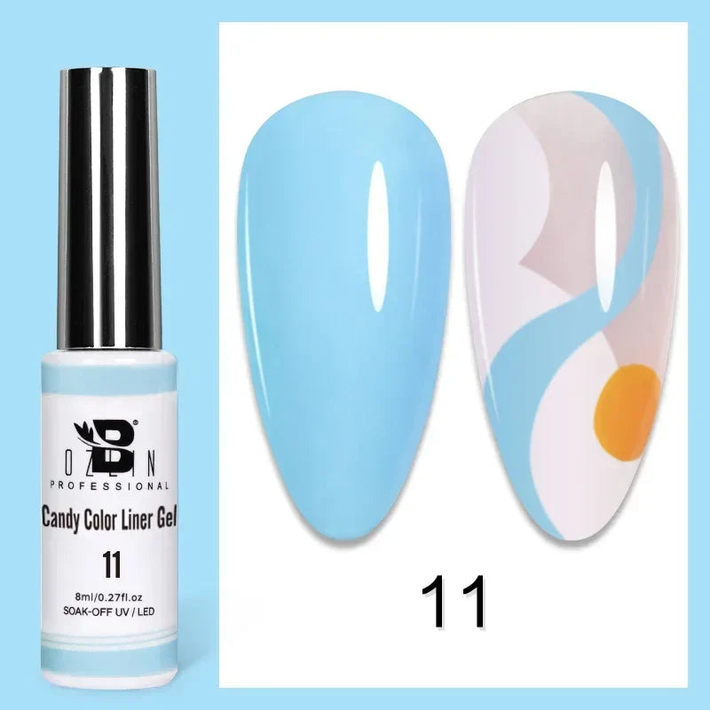 5ML Gold Silver Metallic Liner Paint Gel Polish Chrome Mirror Metal Effect Super Bright French UV LED Semi Permanent Nail Gel Lootquake LLC