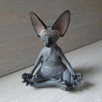 Meditation Yoga Happy Cat Whimsical Buddha Sphinx Cat Statue Art Deco Sculpture Outdoor Garden Statue Lootquake LLC